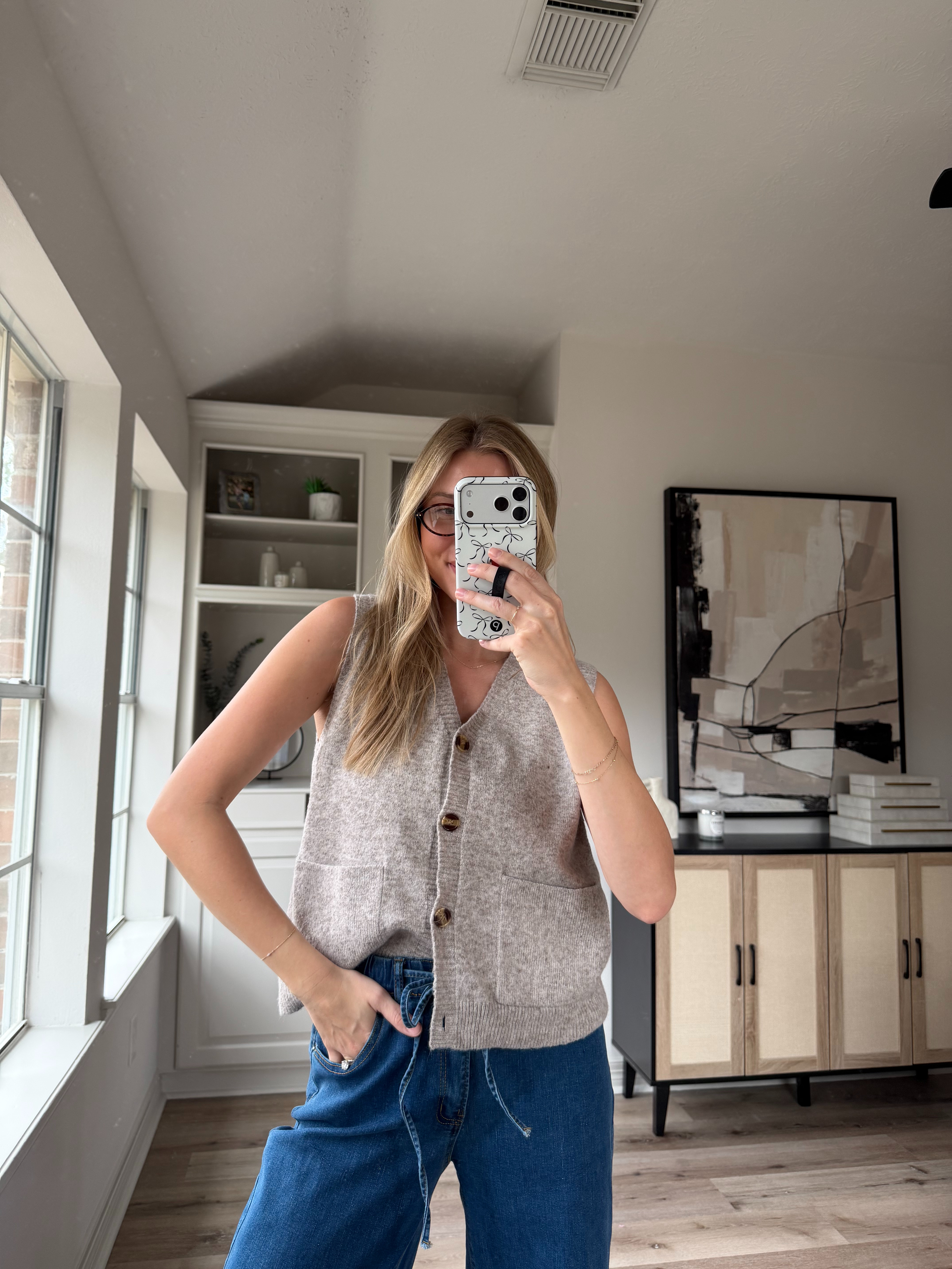 Casual everyday mom outfit | Wearing 4 in stretchy denim + S in sweater.
 

 #LTKdayinmylife #LTKootd #LTKmomlife