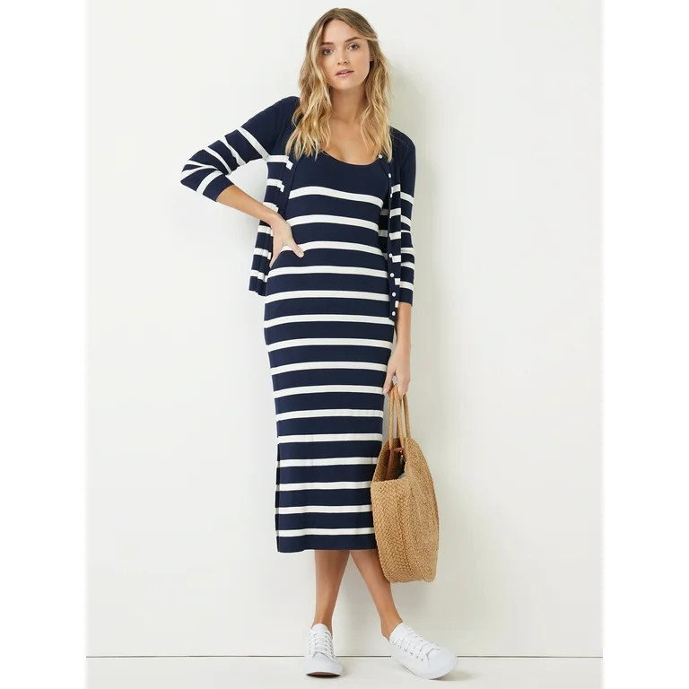 Time and Tru Women's Cardigan and Dress Set, 2-Piece | Walmart (US)