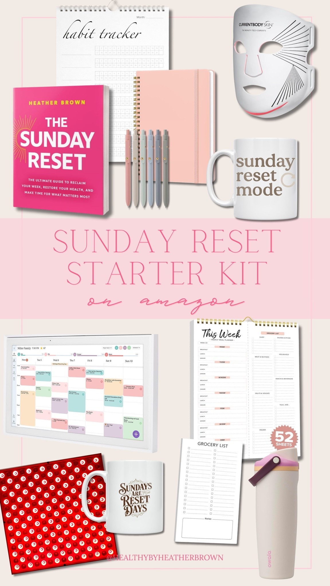 Your Sunday Reset Starter Kit ✨
Everything you need to start building better habits from hydration + movement to sleep + daily routines.
These are the exact essentials that make the reset feel simple, doable, and sustainable.
Because the right tools = consistency. 🤍
Save this for your reset!

#LTKfitnessgoals #LTKmomlife #LTKselfcare