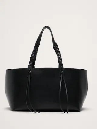 Large Leather East-West Tote | Banana Republic (CA)