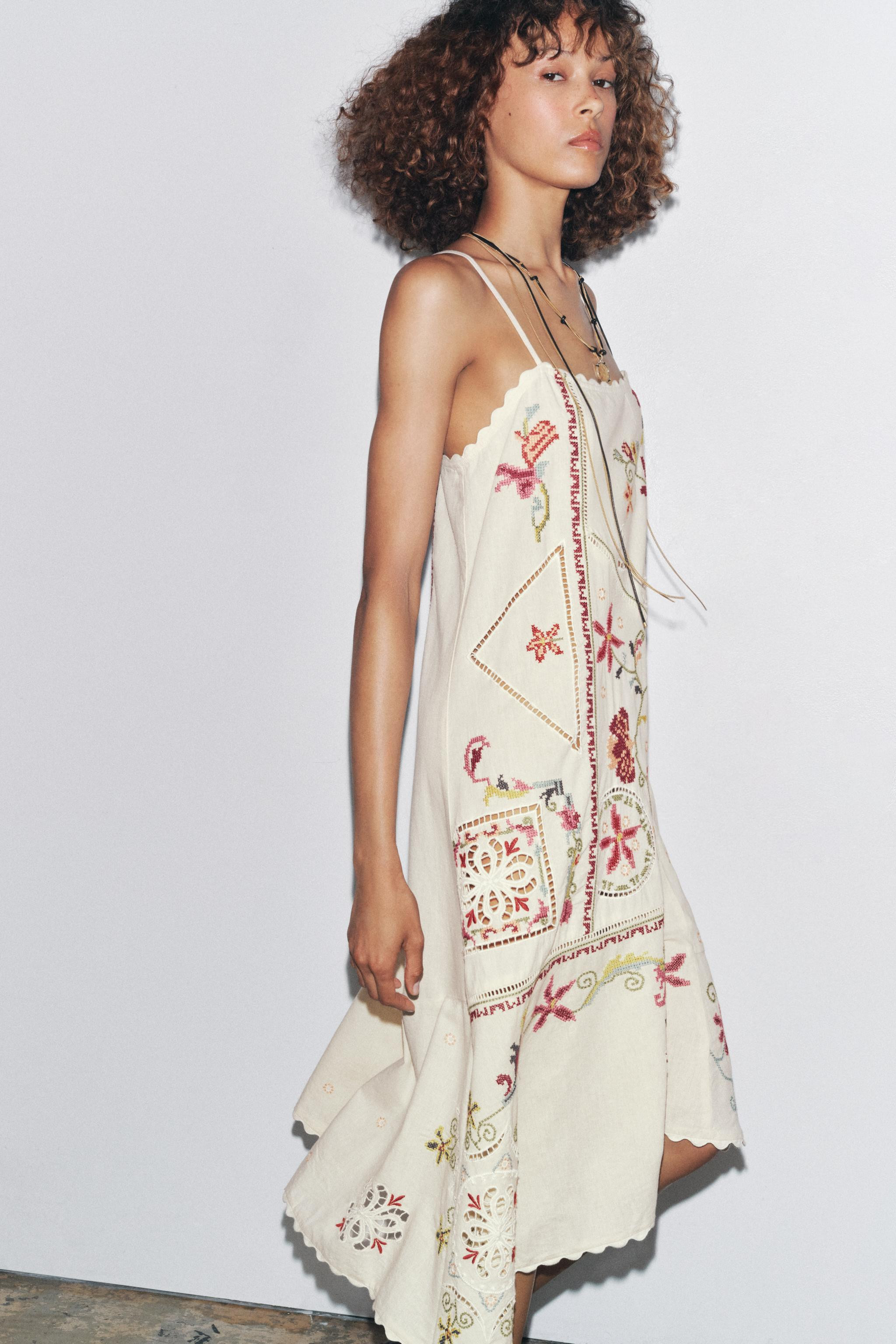 ZW COLLECTION ASYMMETRIC EMBROIDERED DRESS | Zara UK