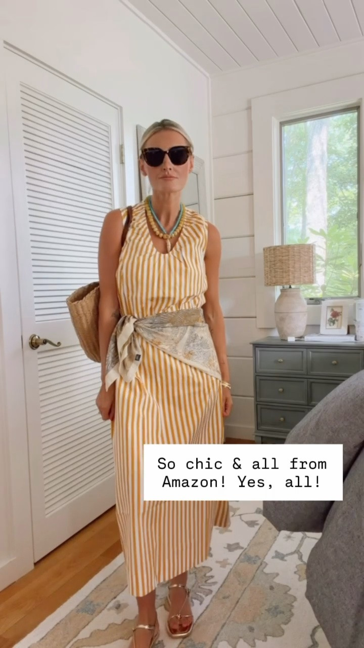 Seriously cannot believe this look is all from Amazon 😍👏🏼 you can grab these pieces on sale today for Prime! Wearing XS.

Loverly Grey, Amazon find, Amazon fashion, yellow striped maxi dress, summer dress, summer fashion, summer outfit ideas, sale alert

#LTKootd #LTKSeasonal #LTKSaleAlert