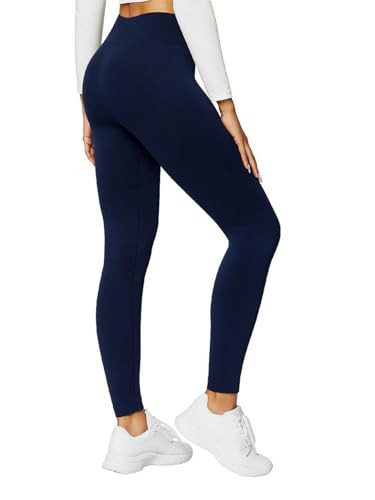 Fleece Lined Leggings Women - Warm - Winter - Women's Tights - Available in Plus Size - Grey Ribbed Space Dye - Small - Medium | Amazon (US)