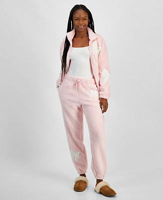Juniors' Sherpa Fleece Bow Jogger Pants | Macy's