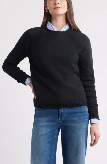 Raglan Sleeve Roll Neck Wool & Cotton Sweater | Nordstrom