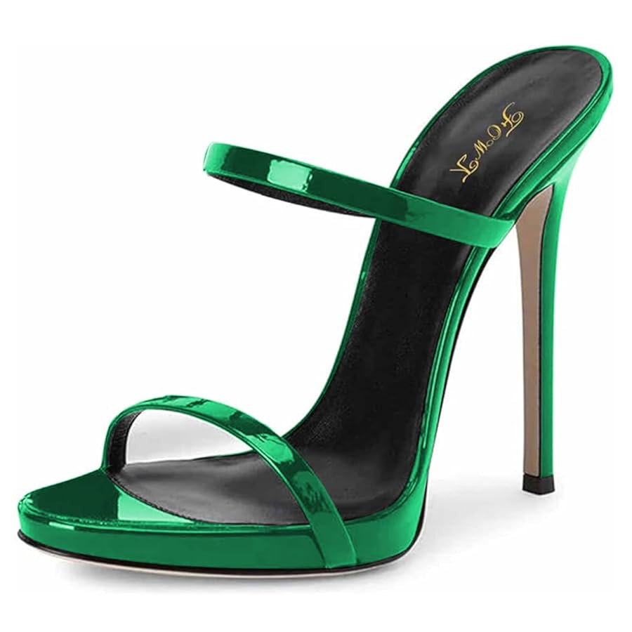 FOWT Women Sexy Open Toe Thin High Heel Two Straps Mules Slip on Slingback Party Prom Evening Dan... | Amazon (US)