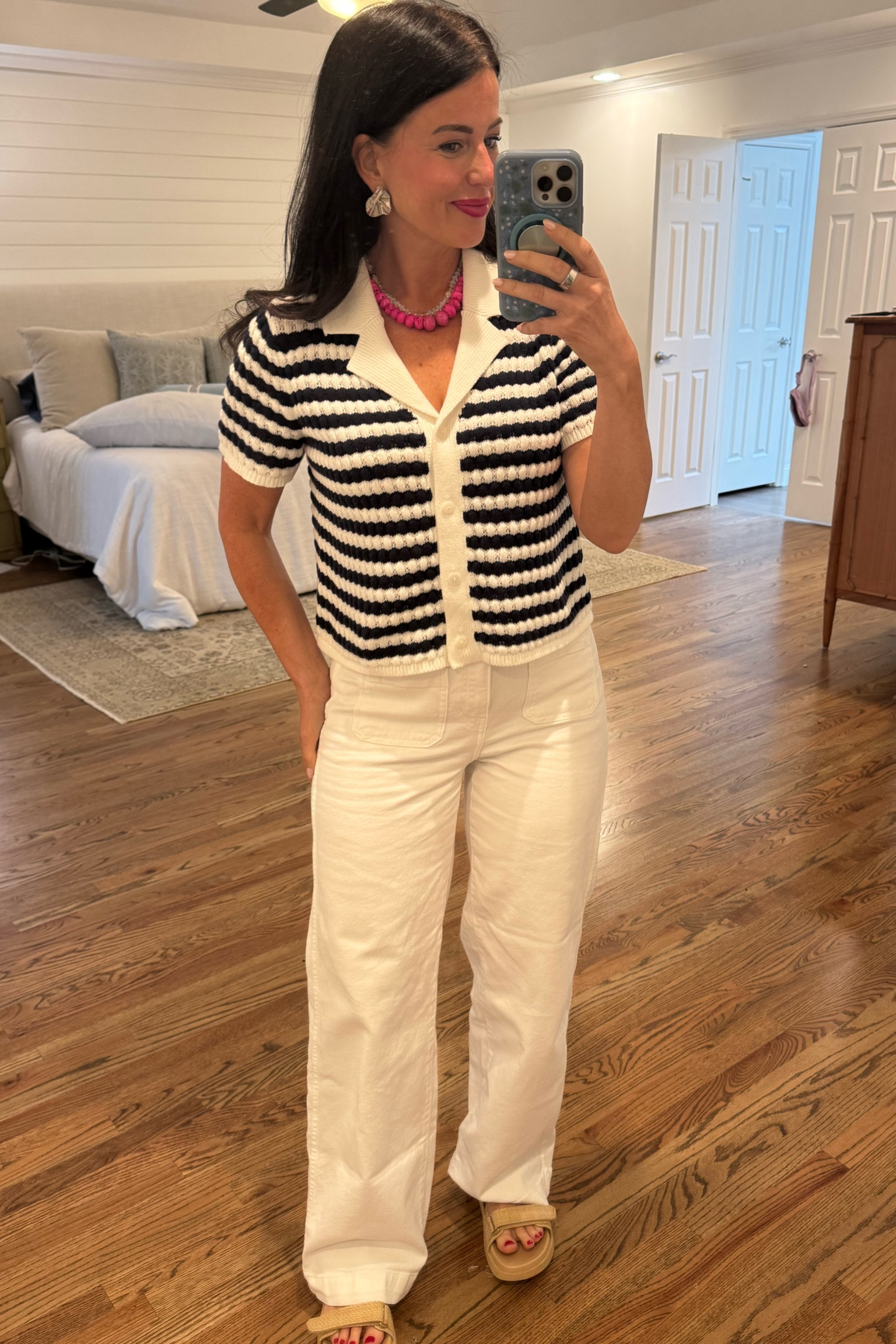 The cutest little spring/summer look’ the top is a breathable knit that is cozy without being stifling. And the white actually shocked me. High waisted, slightly wide leg without looking frumpy. Great price point for both! 

#LTKSeasonal