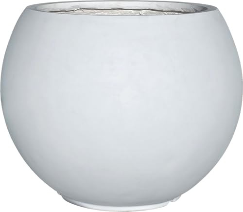 17 H x 21" Dia (15" Pot Opening) Round Fiberstone Planter with Drainage Hole, White, Indoor/Outdoor Large Plant Pot for Home Patio Garden, Ideal for Large Plants - Large Size | Amazon (US)