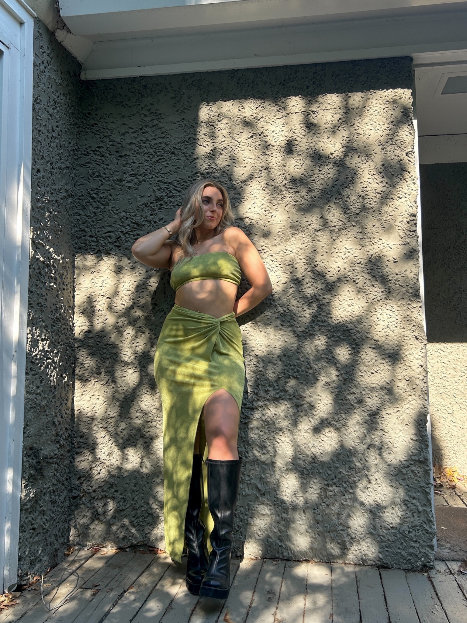 Skirt set, long skirt set, summer skirt set, summer dresses up look, summer night out look, princess Polly skirt set, skirt and tube top, summer matching set, sparkly green outfit 

#LTKSeasonal #LTKunder100