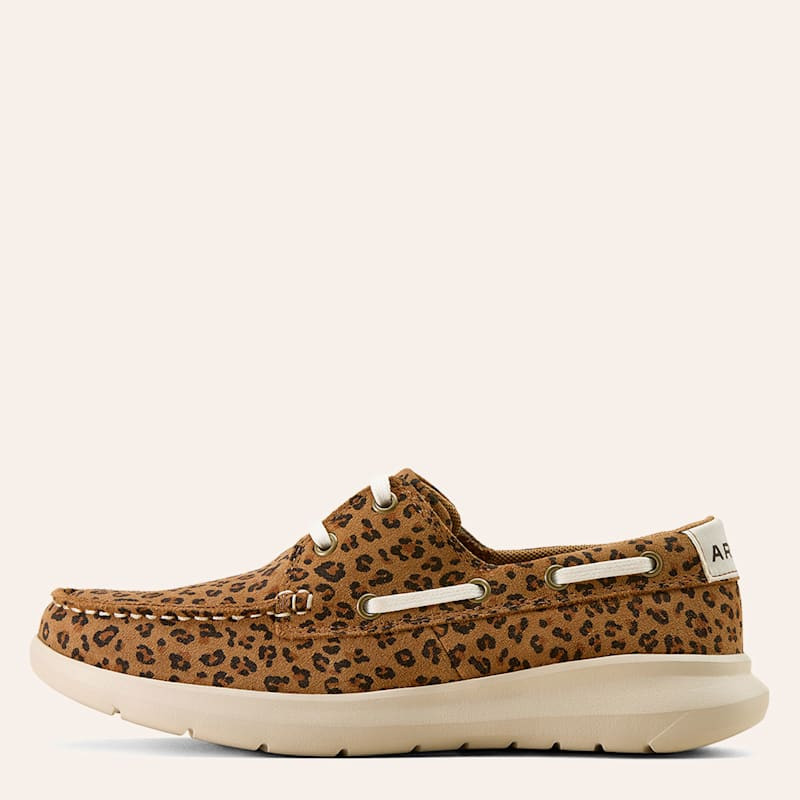 Ariat Women's Hilo Brown Likely Leopard Print Knit Moc Toe Shoes | Cavender's