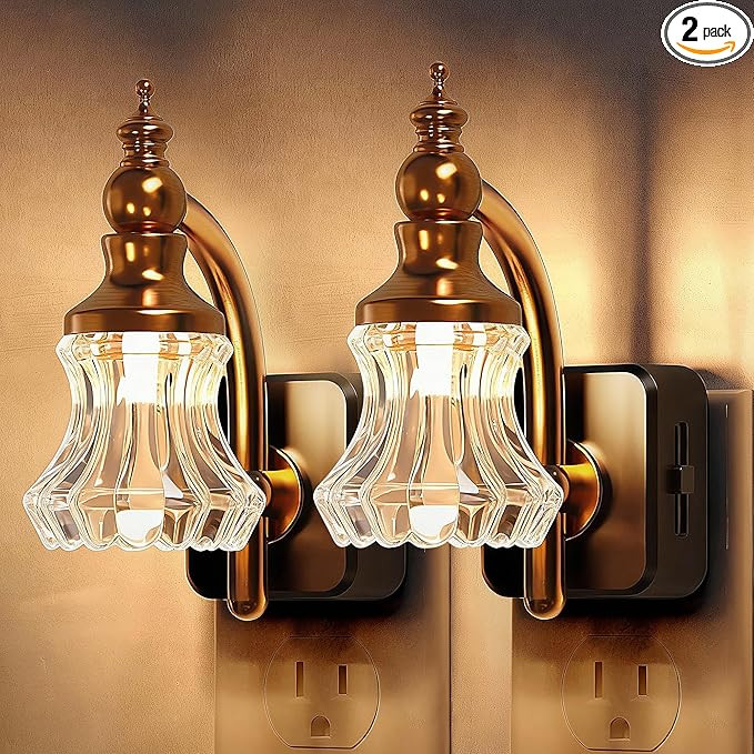 L LOHAS LED Night Lights Plug into Wall, 3000K Soft White LED, Floral Night Lights with Dusk to D... | Amazon (US)