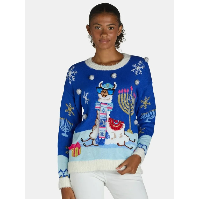 Holiday Time Embellished Sweater, Women’s, Sizes XS-3X | Walmart (US)