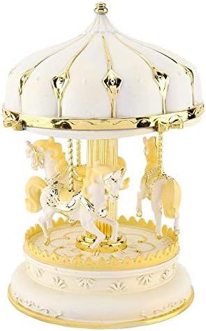 eboxer-1 Romantic 4.7x4.7x7.3 in Pink/Gold Carousel Music Box, Classic Gift Toy, Music Box for Carou | Amazon (US)