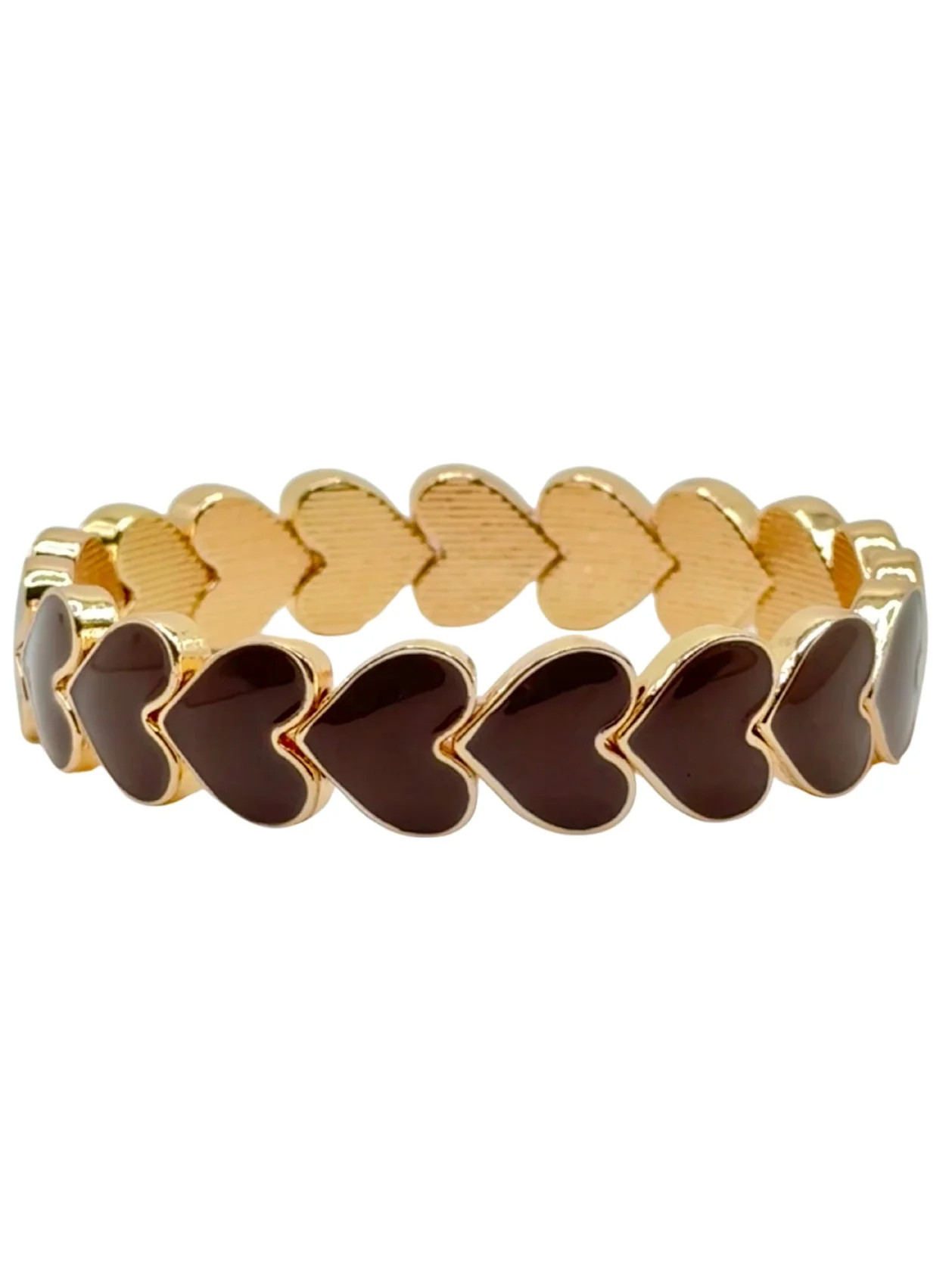 Gold Deep Brown Hearts | La Lumiere NY