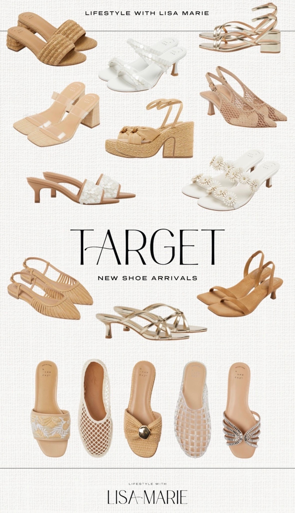 New spring and summer shoe arrivals from Target! Neutral sandals. Neutral wedges. Vacation outfit. Resort wear. Neutral slide sandals. 


#LTKootd #LTKSwim #LTKTravel
