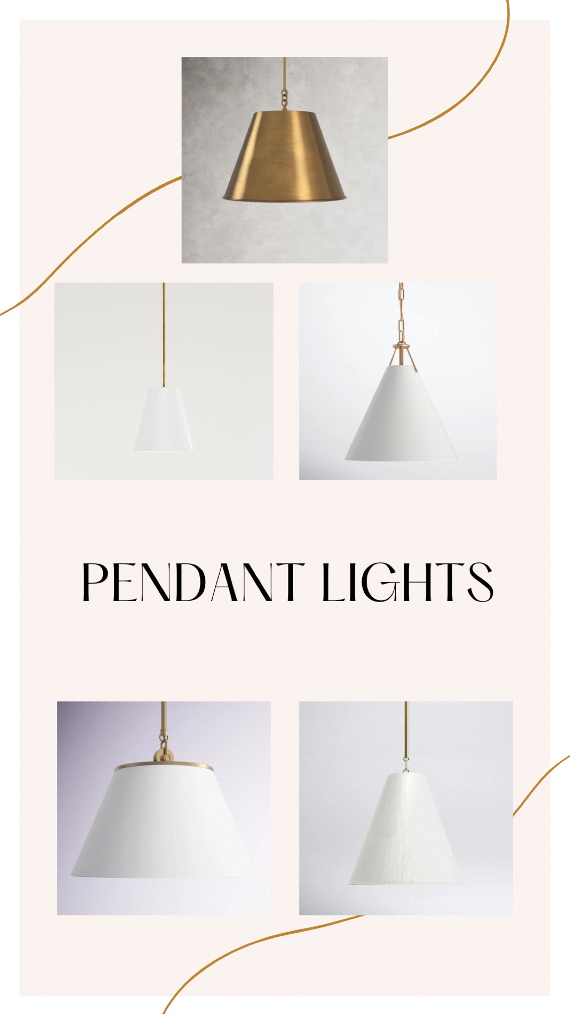 White/Gold Pendant Lights 

#LTKFind #LTKhome
