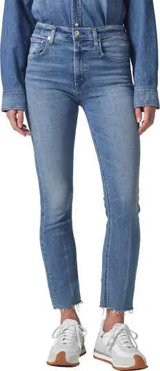 Isola Raw Hem Crop Straight Leg Jeans | Nordstrom