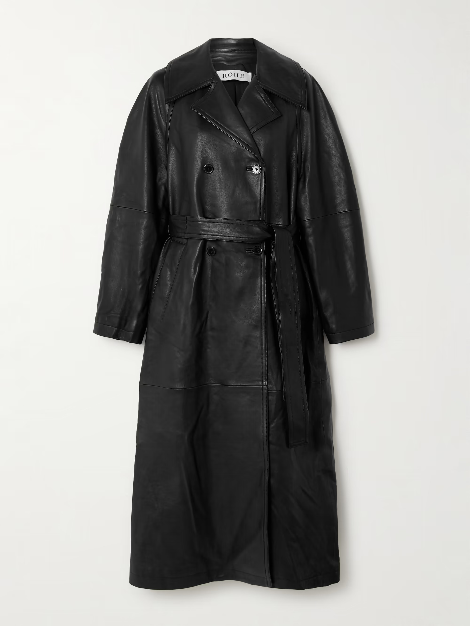 Belted double-breasted leather trench coat | NET-A-PORTER (UK & EU)