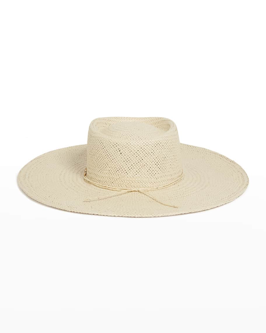 Sundown Boater Wide Woven Hat | Neiman Marcus
