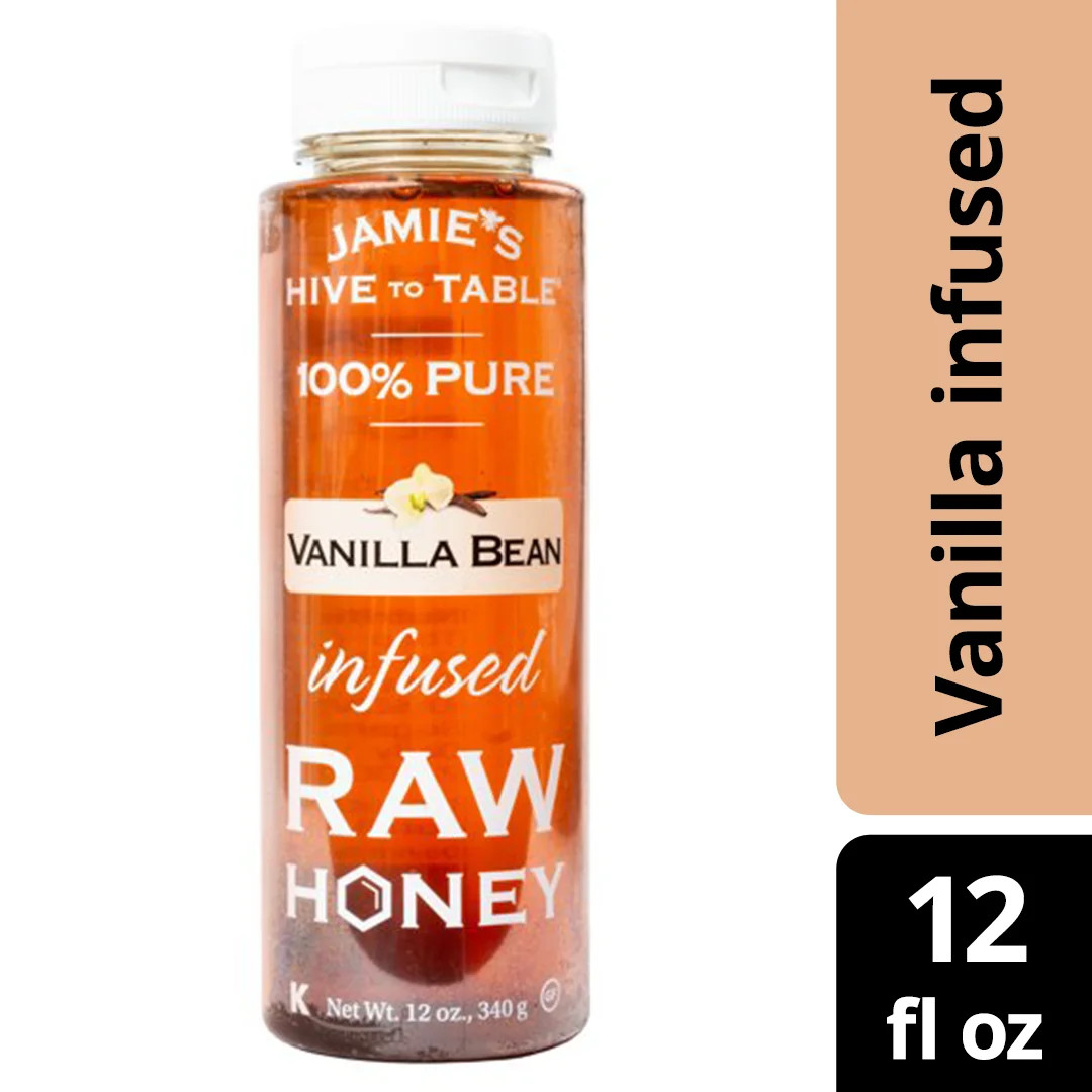 Jamie's Hive to Table Vanilla Bean Infused Raw Honey, 12 oz Bottle | Walmart (US)