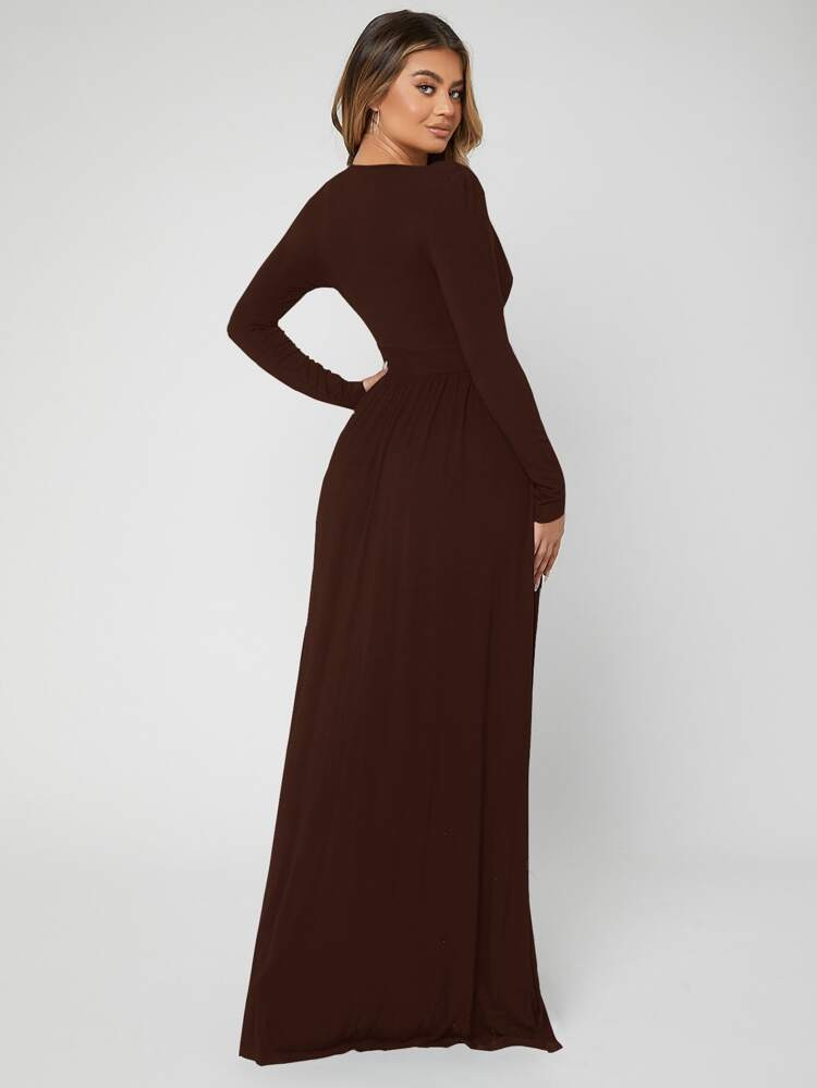 SHEIN SXY Plunging Neck High Split Dress | SHEIN