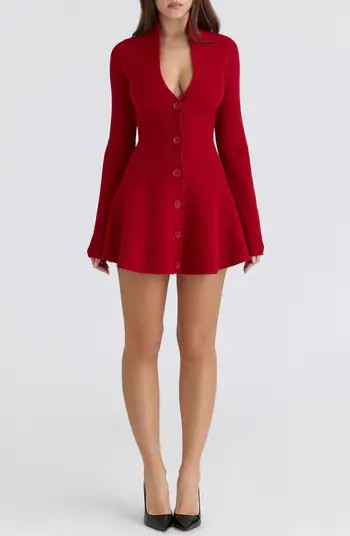 Aubrey Long Sleeve Wool Blend Sweater Minidress | Nordstrom