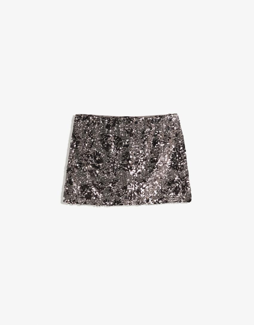 Sequinned mini skirt - New - Women | Bershka GB