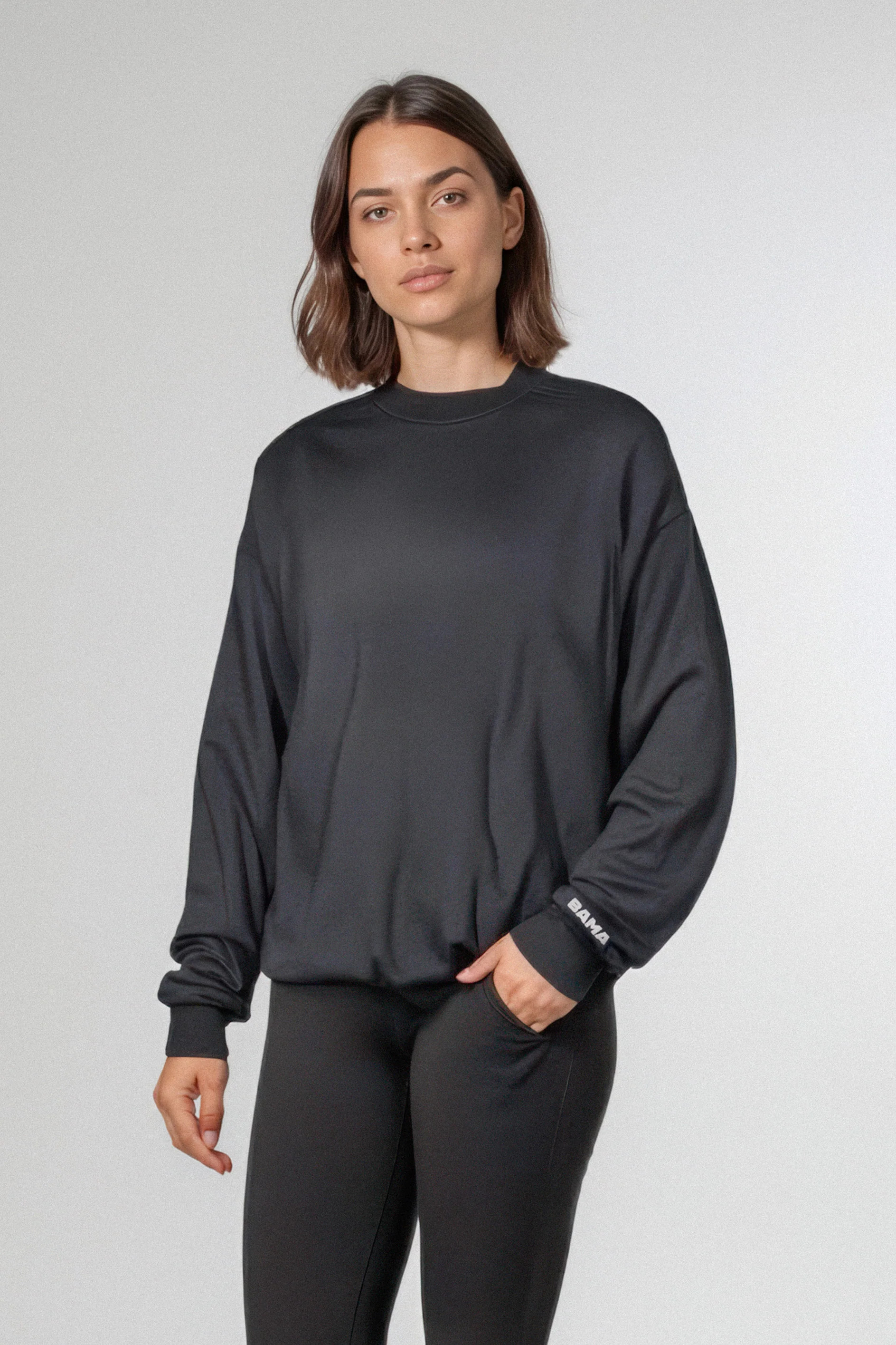 Mini Bama Softest Fleece Crewneck in Black | Yea Alabama