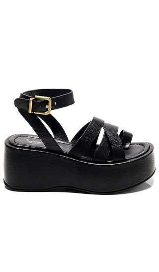 Hazel Flatform Sandal in Black | Revolve Clothing (Global)