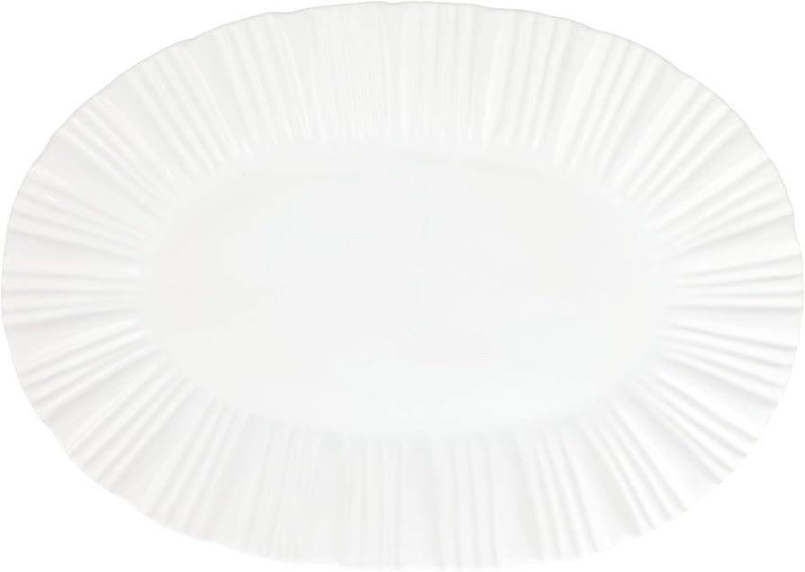 Vietri Bari White Oval Platter - 14.25" L Stoneware Serveware - Handmade Food Display Dish & Serv... | Amazon (US)