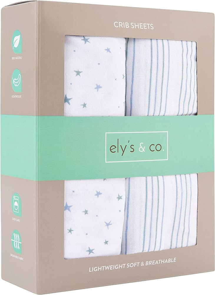 Crib Sheets Set 2 Pack - Baby Crib Sheets with 100% Jersey Cotton - Crib Sheets for Boys and Girl... | Amazon (US)
