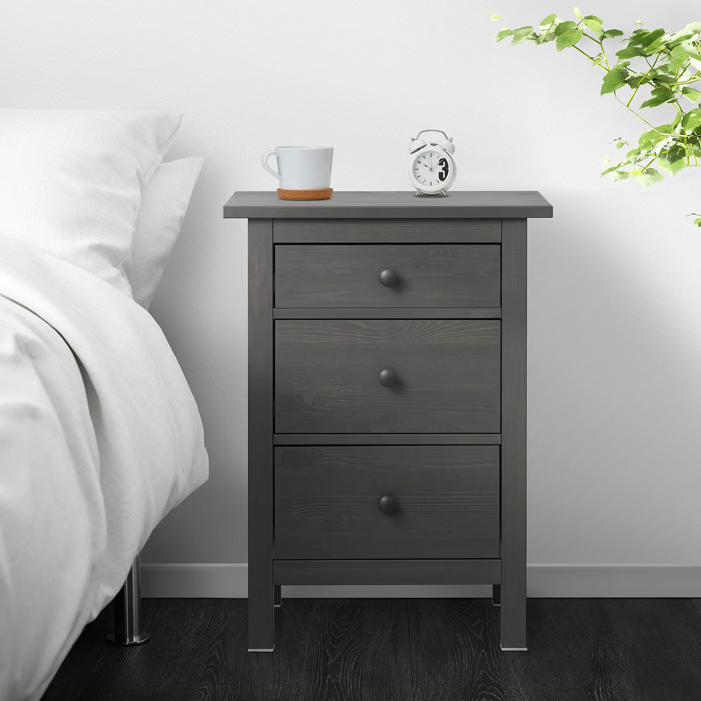 IKEA HEMNES 3-drawer dresser, dark gray stained, 22 7/8x31 1/8 | IKEA US