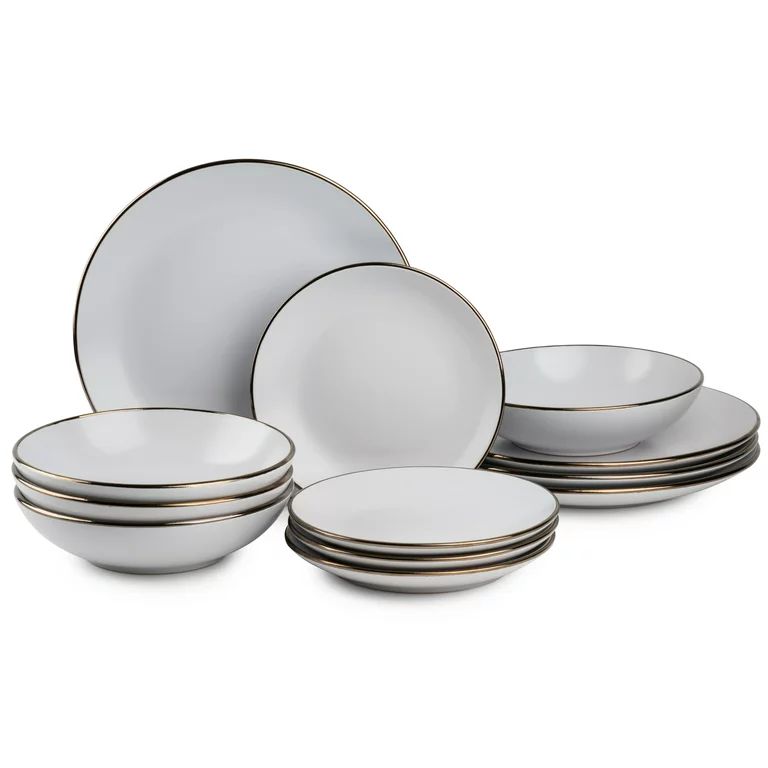 Thyme & Table Dinnerware Aria Stoneware, 12 Piece Set | Walmart (US)