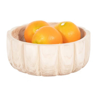 Carved Elemental Bowl, 9" Wood - Perfect for Interiors, Exquisite Centerpiece Bowl - 9" x 9" x 4 | Wayfair North America