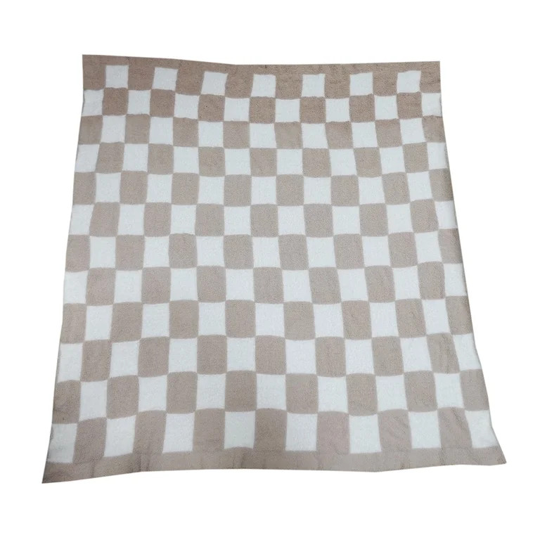Checkered Blanket, Brown and White, 54" x 58", Mother's Day by Way To Celebrate | Walmart (US)