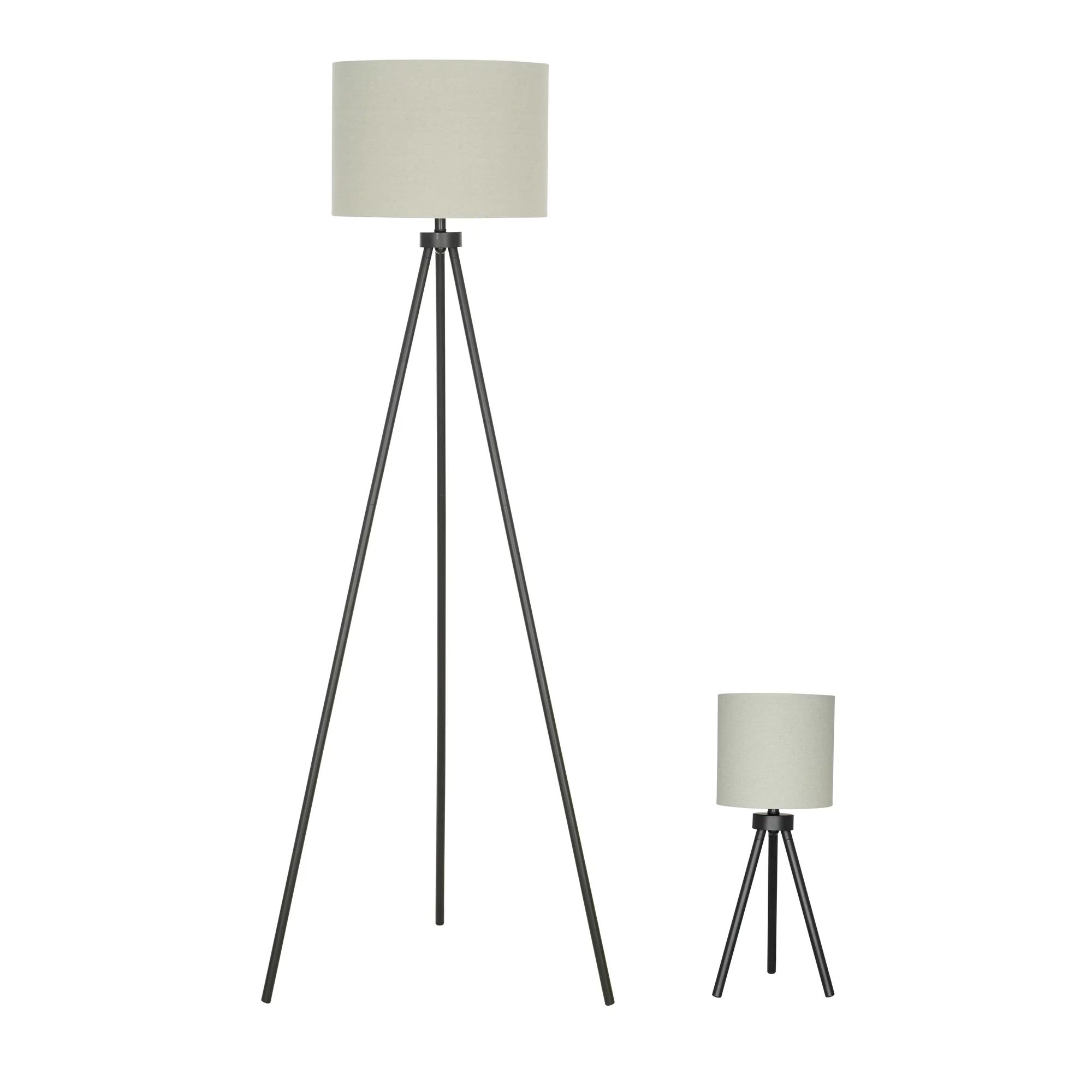 Better Homes & Gardens Modern Tripod Table & Floor Lamp Set, Black | Walmart (US)