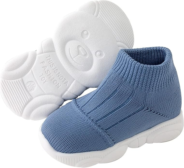 BAOFENGYU Baby Shoes, Boys Girls Breathable Sock Shoes Infant Rubber Sole Shoes Cotton Slip-On Fi... | Amazon (US)