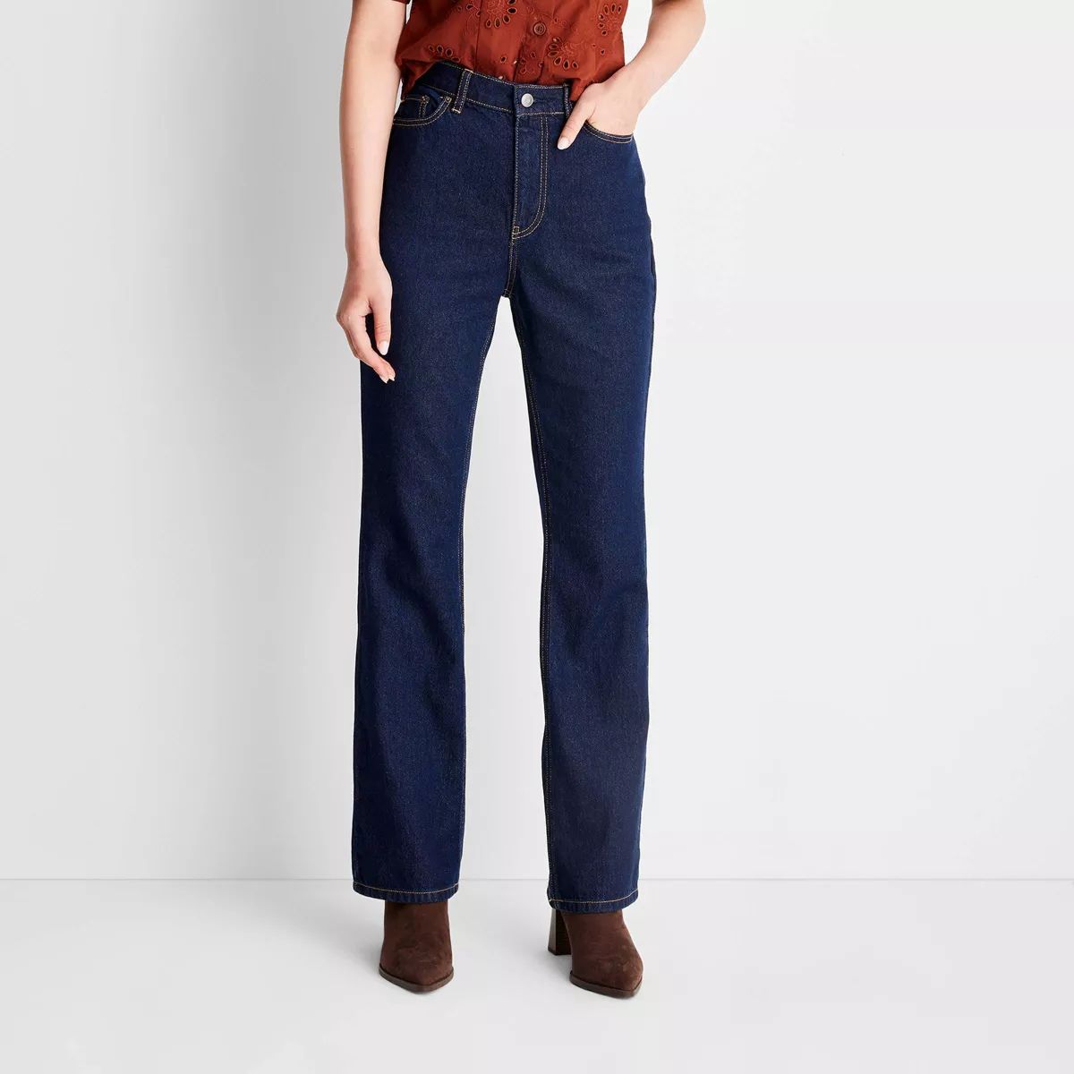 Women's High-Rise Flare Denim Pants - Future Collective™ with Reese Blutstein Dark Blue Denim | Target