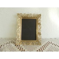 Vintage Gold Metal Ornate Lace Picture Frame 8 X 10 Photo Decoration Hollywood Regency Mid Century Home Decor Rustic Wedding Gift | Etsy (US)
