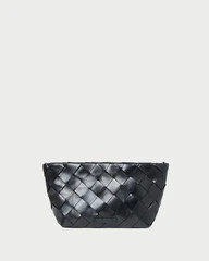 Melina Black Woven Leather Clutch | Loeffler Randall