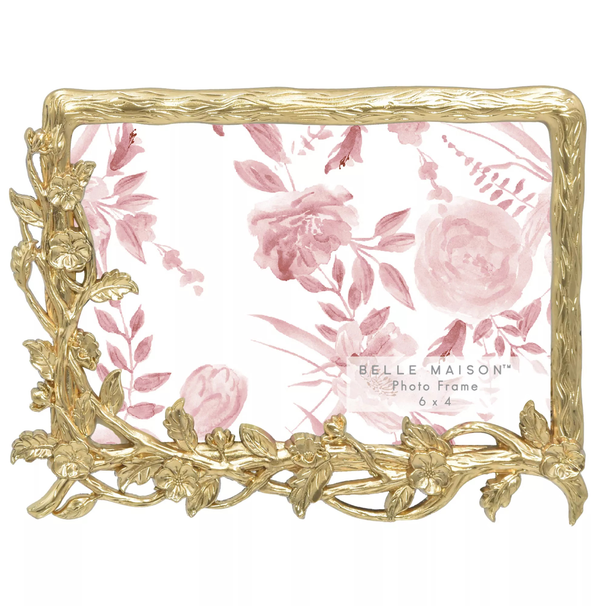 Belle Maison 6" x 4" Cast Metal Floral Frame | Kohl's