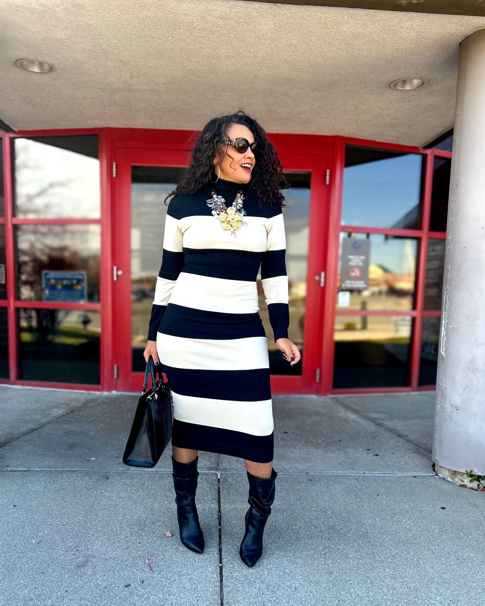 Black and white always a good idea! I knew instantly that I needed this dress in my life! Now it’s currently on sale! Linking this and some of my other favs that are on sale also #sweaterdress #fallfashion #midsizefashion #stylediaries #fashionover50

#LTKSaleAlert #LTKMidsize #LTKStyleTip