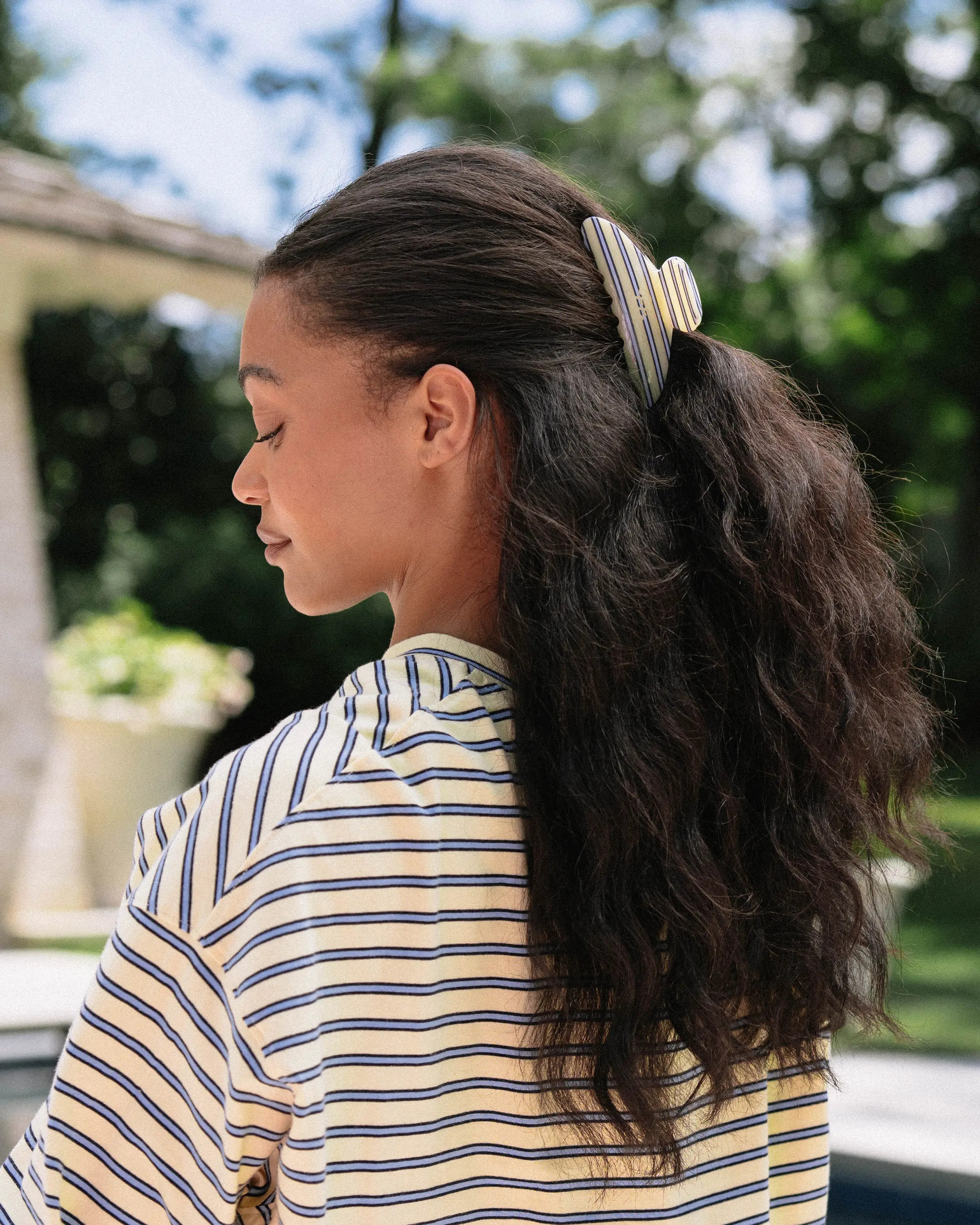 Claw Clip in Sunny Stripe | Eleven Eleven