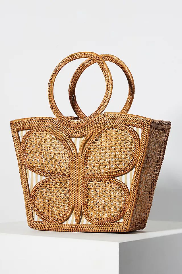 Butterfly Rattan Tote | Anthropologie (US)