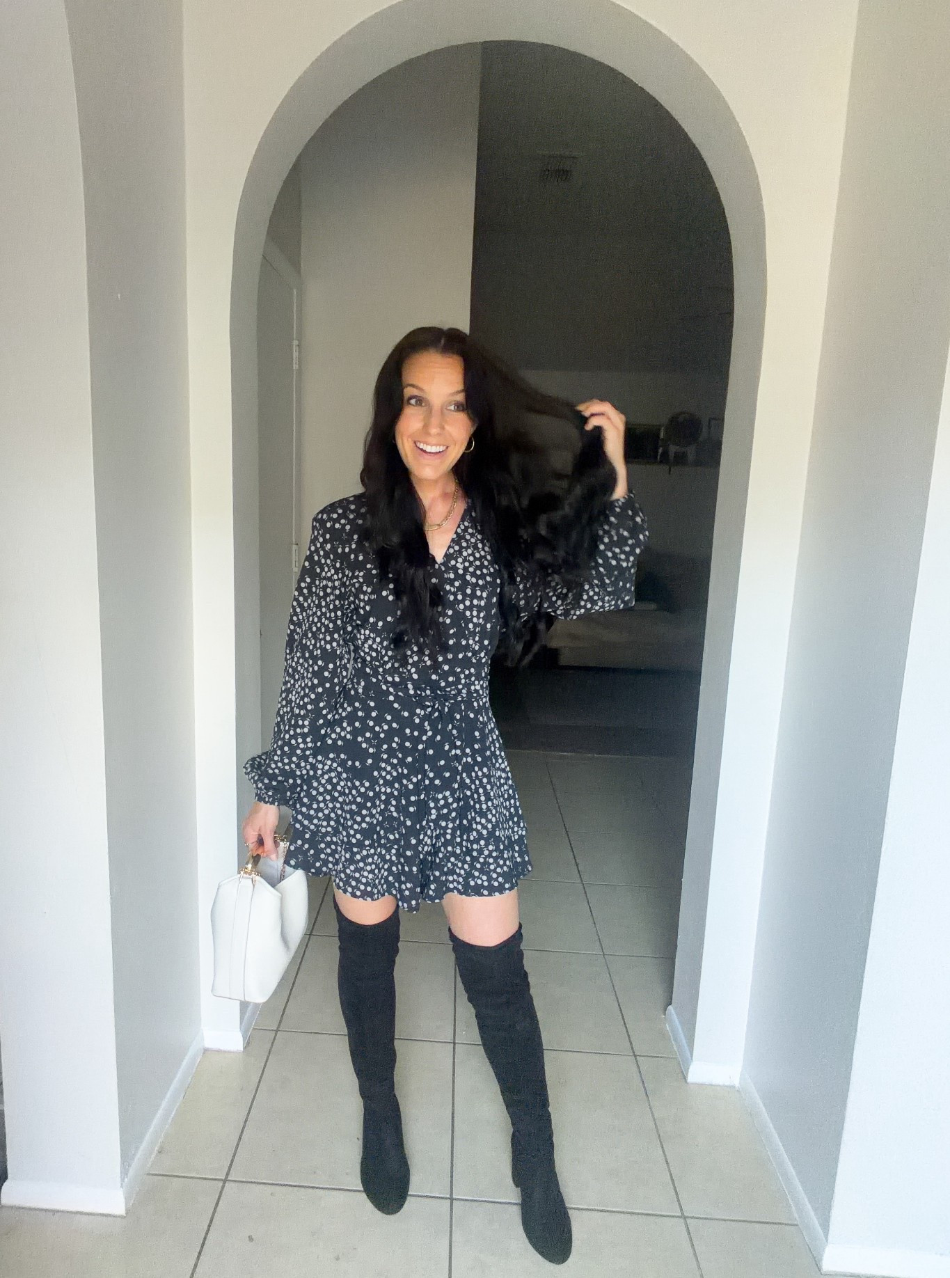 Layered romper 
Black high knee boots
Slouchy handbag 
Night out 
Dress up
Girls night 

#LTKdayinmylife #LTKgrwm #LTKPetite