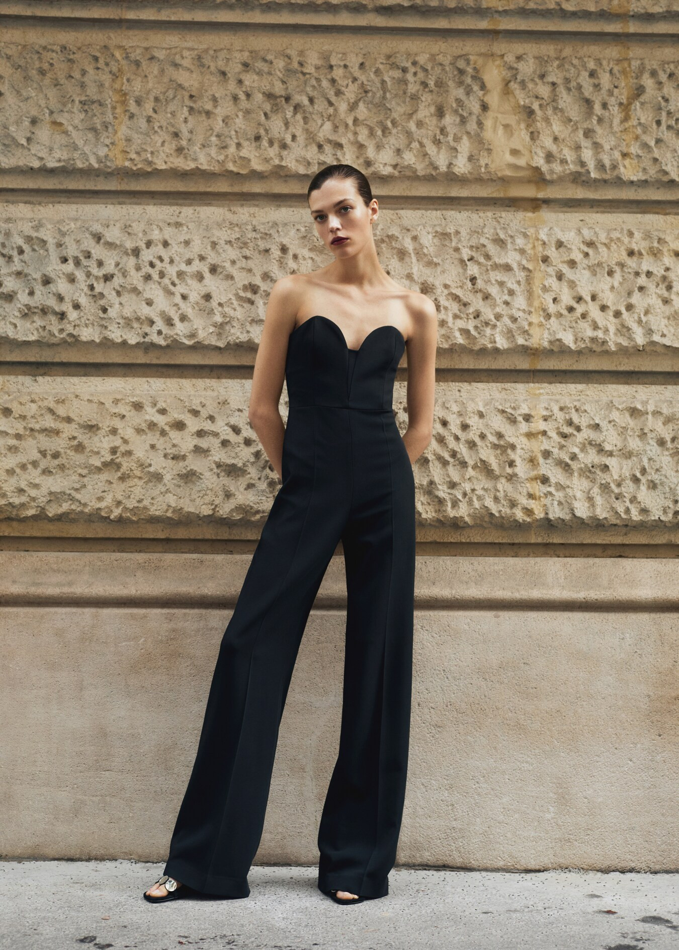 Structured sweetheart neckline jumpsuit - Women | MANGO USA | Mango (US/MX/AU)