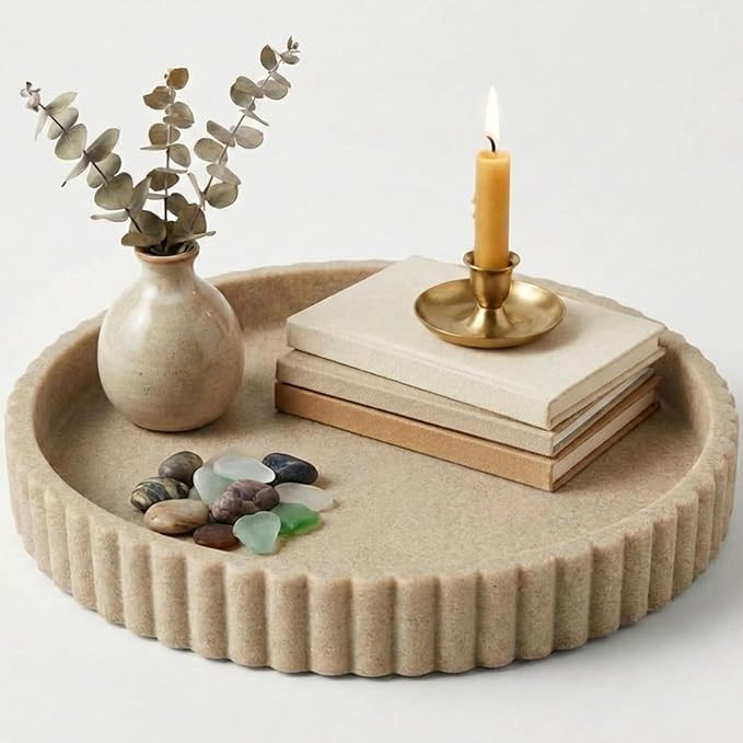 OAKOA Decorative Tray for Decor - Coffee Table Tray for Living Room - Round Tray for Home Decor -... | Amazon (US)