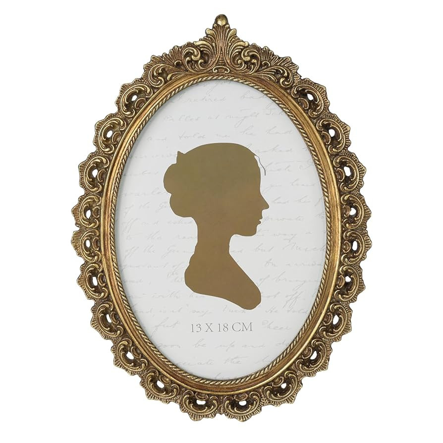 Sunlit Vintage Picture Frame 5x7 Inch, Oval Antique Photo Frames with Glass Front, Luxury Photo D... | Amazon (US)