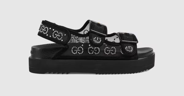 Women's GG sandal with crystals | Gucci (UK)