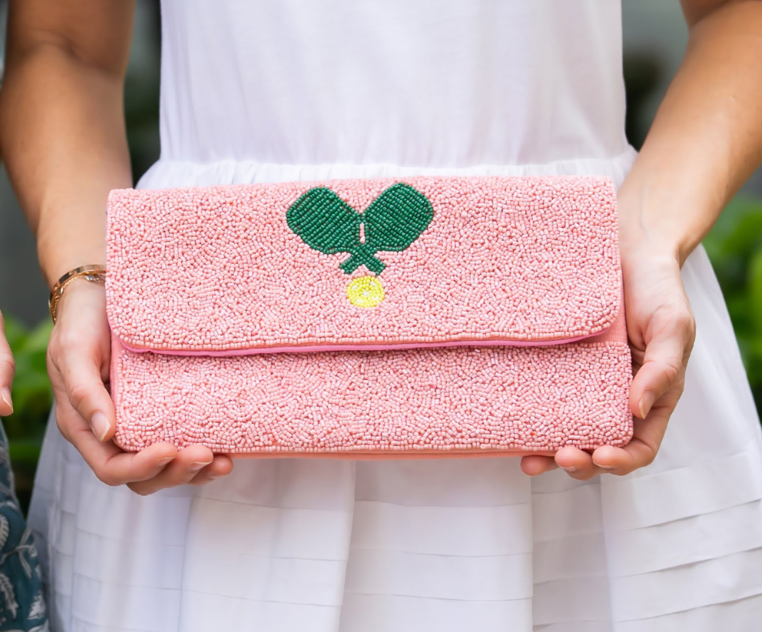 Pickleball Pink - Beaded Clutch | Lisi Lerch Inc